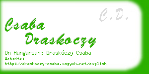 csaba draskoczy business card