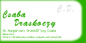 csaba draskoczy business card